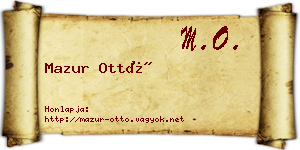 Mazur Ottó névjegykártya